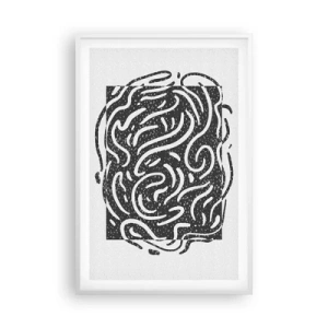 Póster en marco blanco - Abstracción: una danza de alegría - 61x91 cm