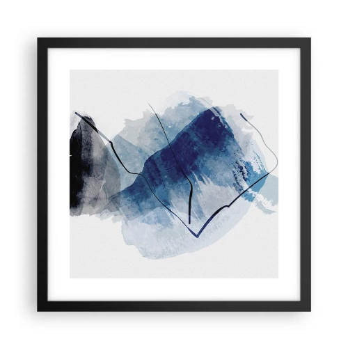 Póster en marco negro - Montaña helada - 40x40 cm