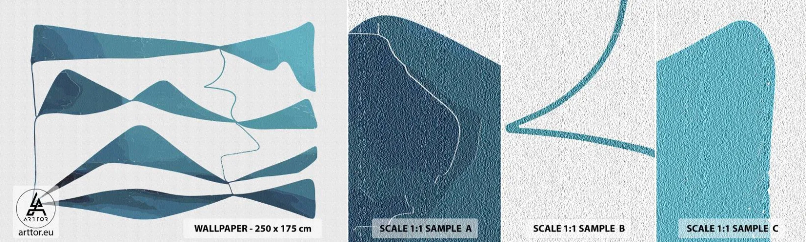 Muestra De Fotomural Standard Eco - Abstracción: un compuesto turquesa - Minimalismo, Elementos, Abstracción - 100x30 cm