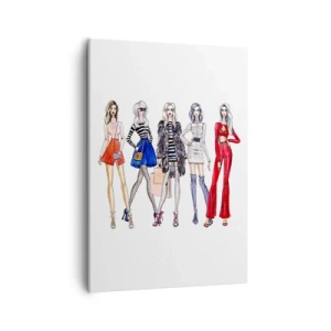Cuadro sobre lienzo - Impresión de Imagen - Ilustraciones elegantes de siluetas de moda - 50x70cm - Every week Fashion Week - Decoración de pared moderna para salón y dormitorio ARTTOR