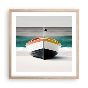 Póster en marco roble claro - En su lugar exacto - 50x50 cm