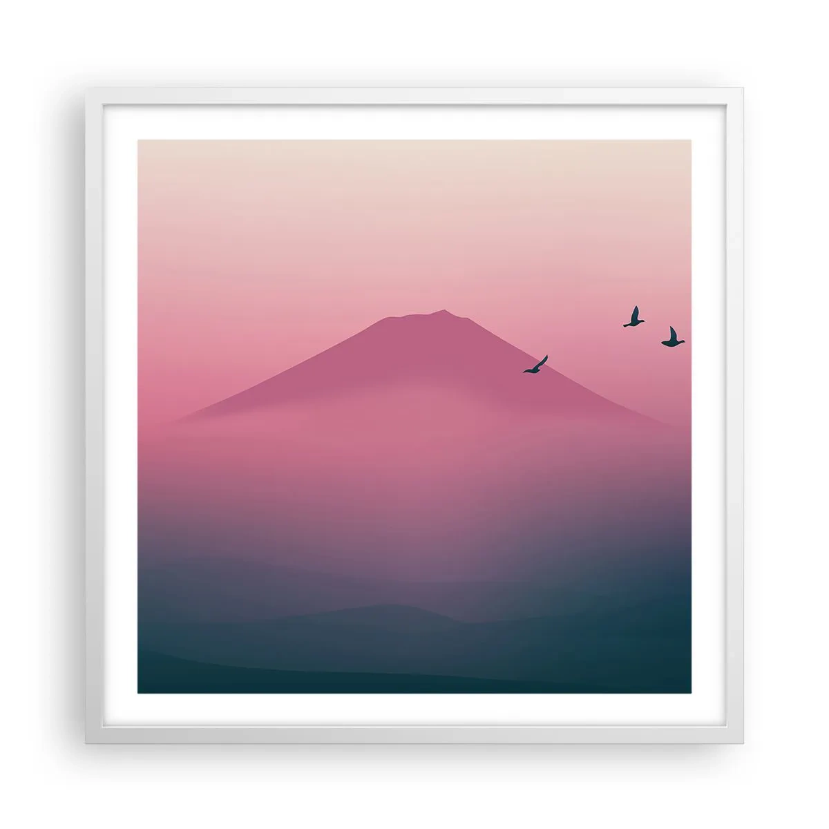 Póster en marco blanco - Sobre las nubes - 60x60 cm