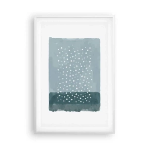 Póster en marco blanco - Creación sobre azul - 61x91 cm
