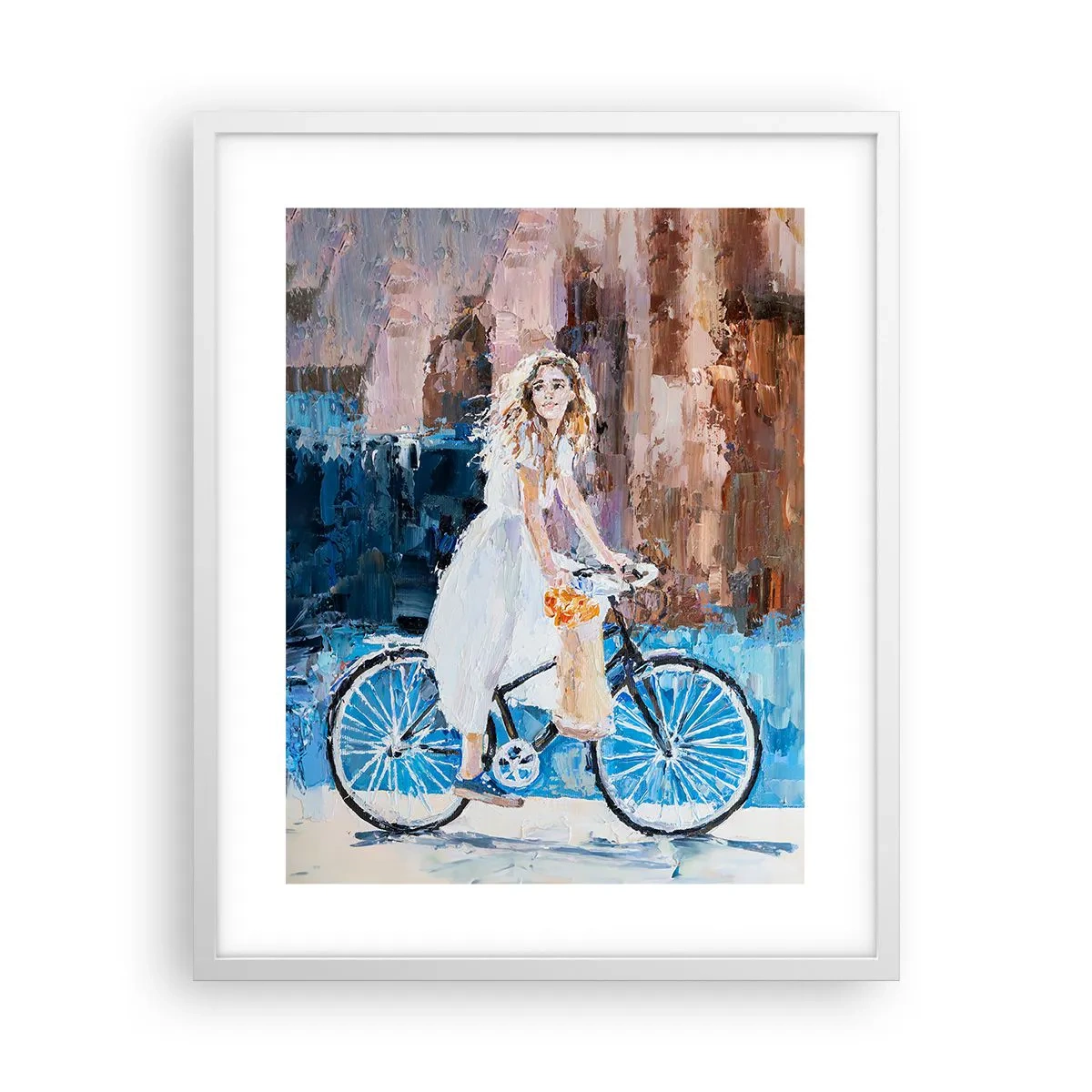 Póster en marco blanco - Alegría por la mañana - 40x50 cm