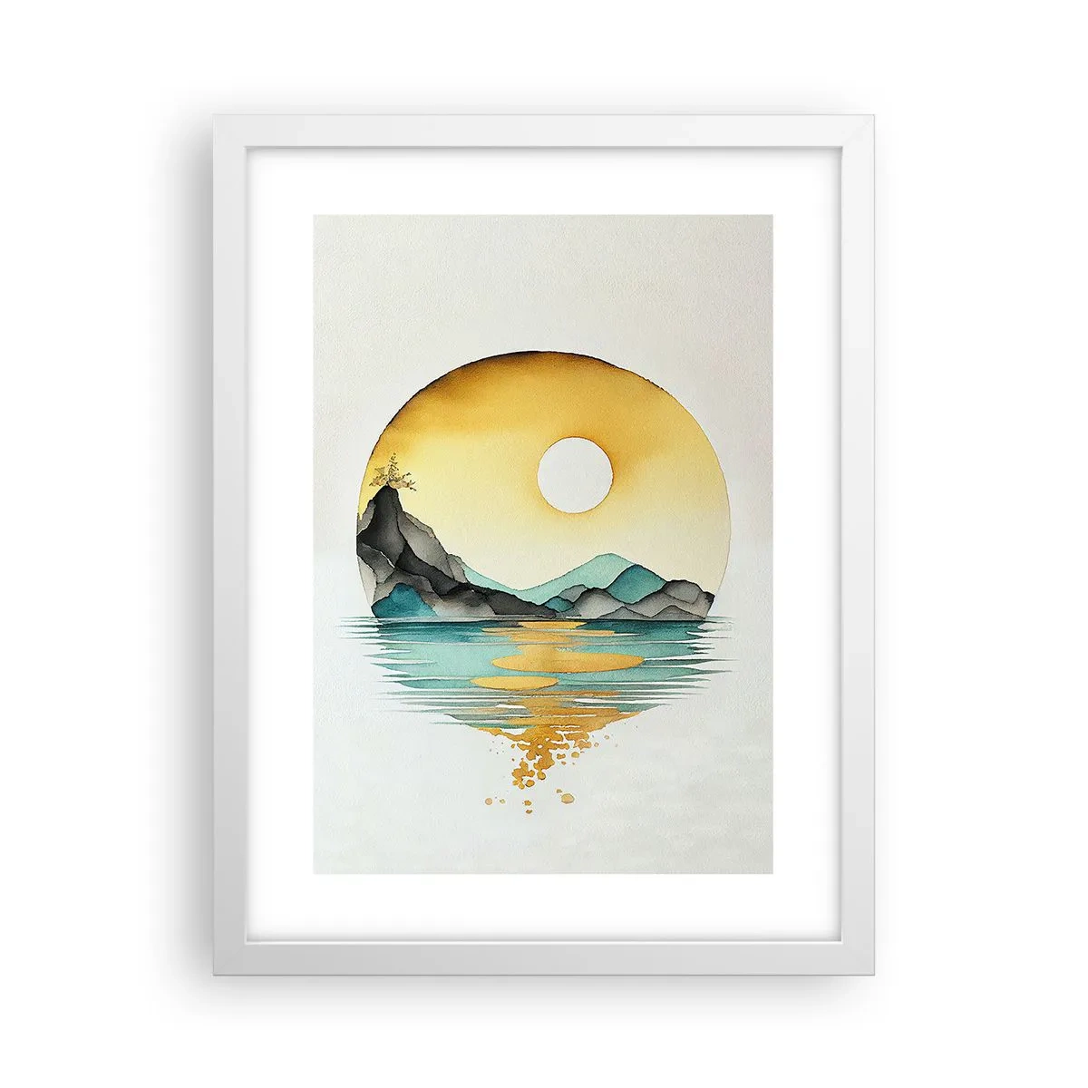 Póster en marco blanco - En un círculo de belleza - 30x40 cm