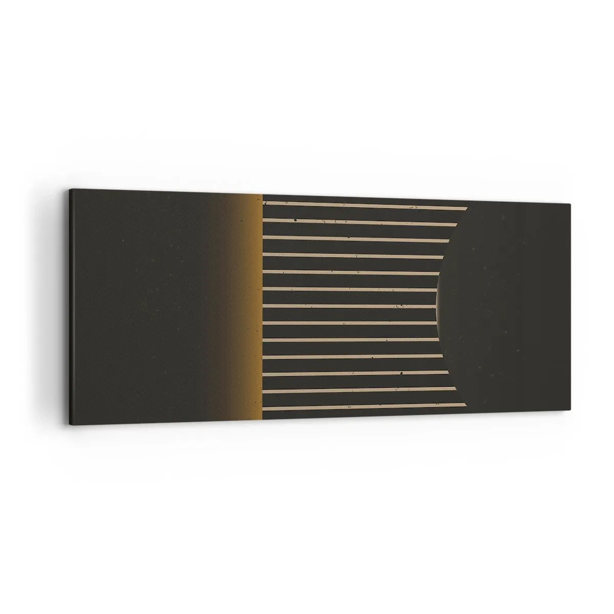 Cuadro sobre lienzo - Impresión de Imagen - Patrón geométrico con rayas sobre fondo oscuro. - 120x50cm - Explorar la oscuridad - Decoración de pared moderna para salón y dormitorio ARTTOR