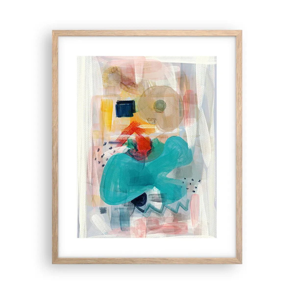 Póster en marco roble claro - Un juego de colores - 40x50 cm