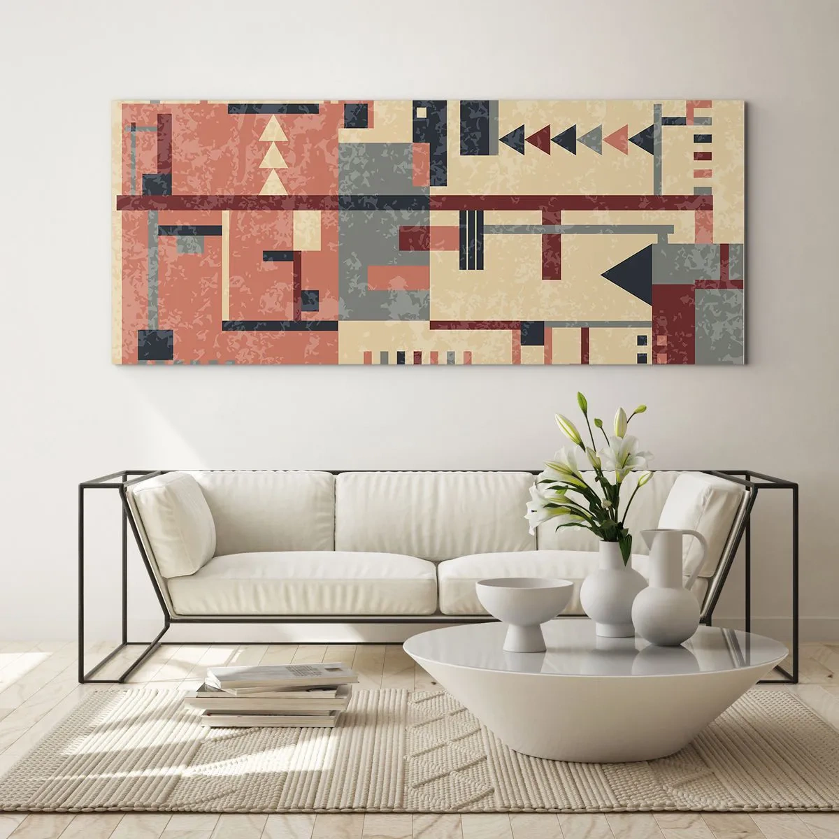 Cuadro sobre vidrio - Impresiones sobre Vidrio - Una combinación de verticales y niveles - 100x40 cm