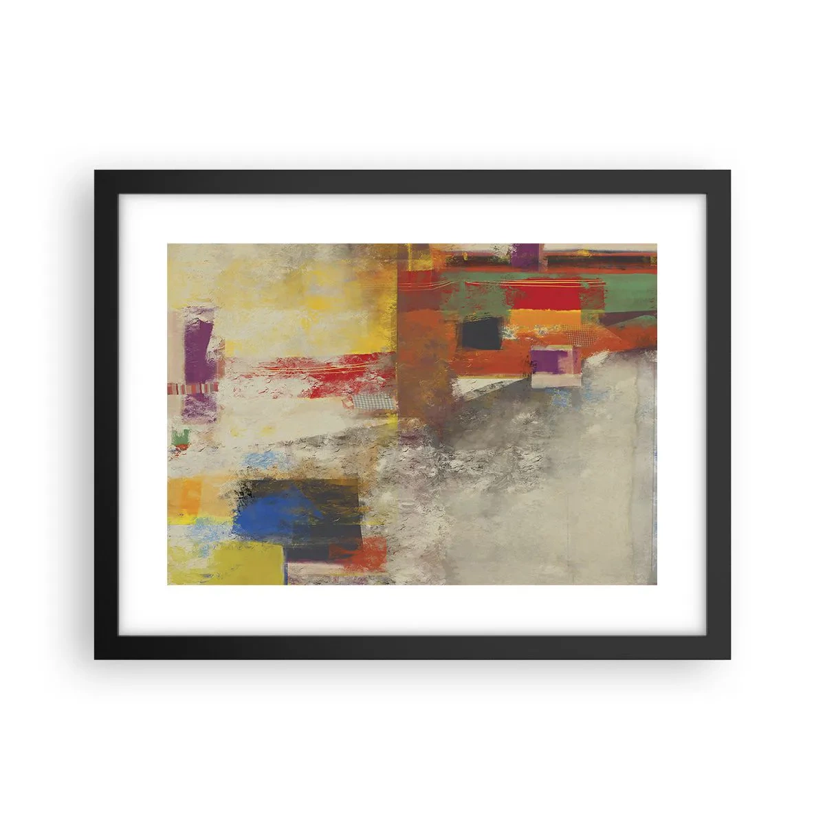 Póster en marco negro - Geometría de color - 40x30 cm