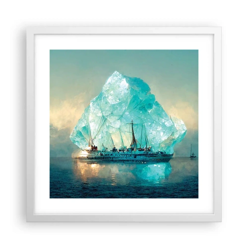 Póster en marco blanco - Diamante ártico - 40x40 cm