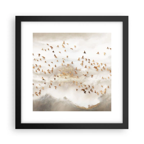 Póster en marco negro - Es hora... - 30x30 cm