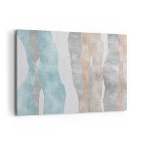 Cuadro sobre lienzo - Impresión de Imagen - Rayas abstractas en tonos pastel - 100x70cm - Un estudio de la cercanía - Decoración de pared moderna para salón y dormitorio ARTTOR