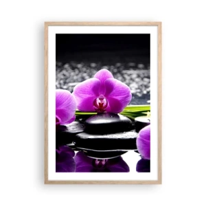 Póster en marco roble claro - Ahogarse en la paz y la tranquilidad - 50x70 cm