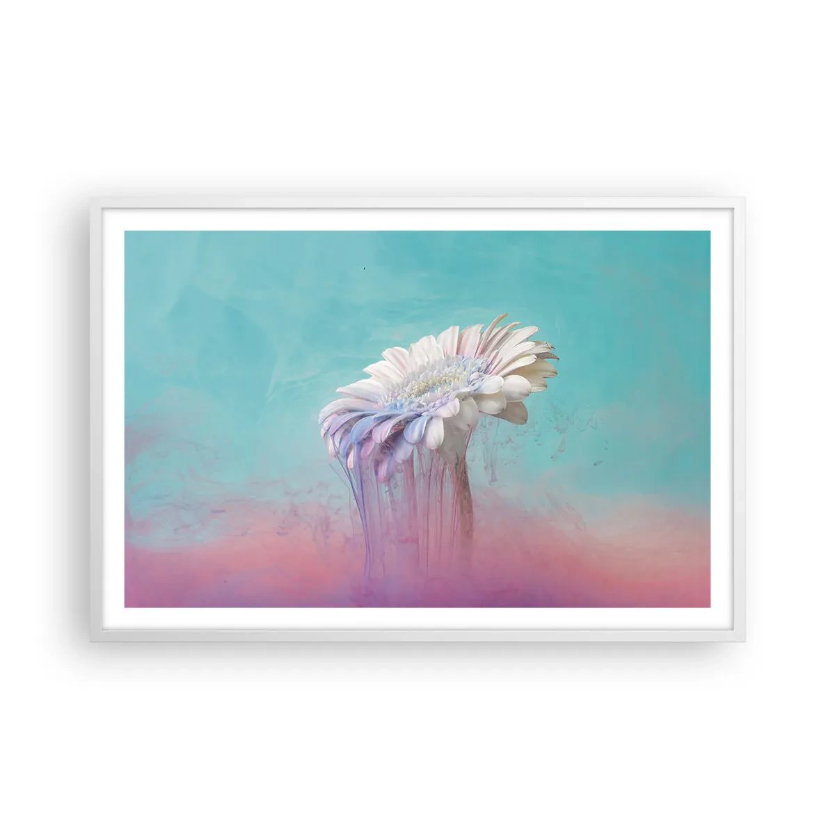 Póster en marco blanco - El inframundo de las flores - 91x61 cm