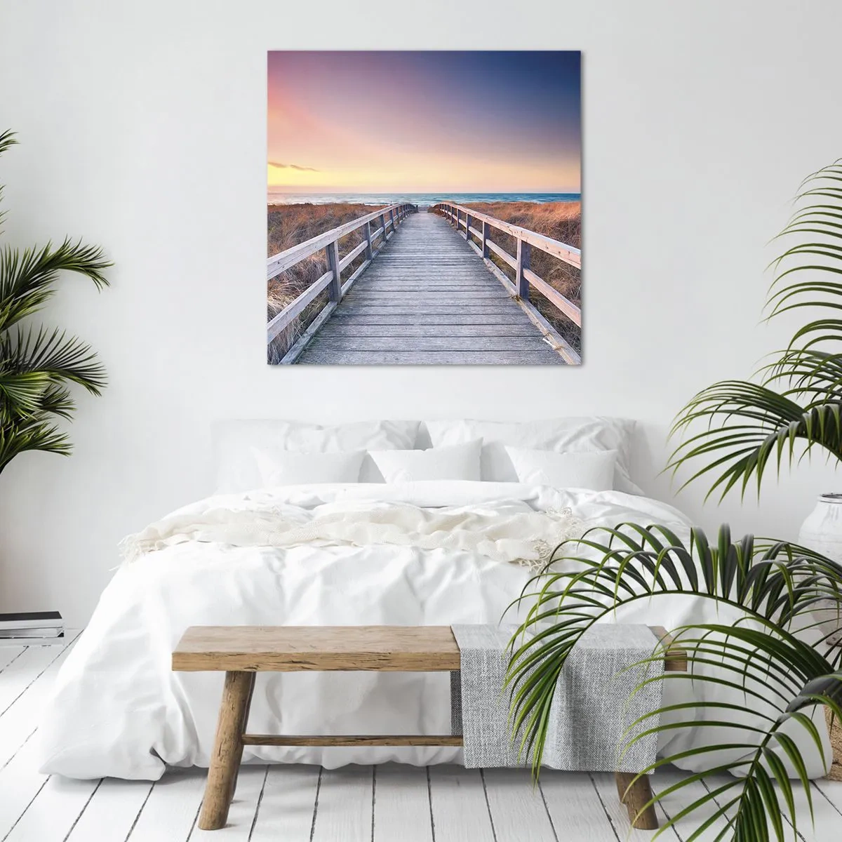 Cuadro sobre lienzo - Impresión de Imagen - Aurora vespertina del Báltico - 60x60 cm