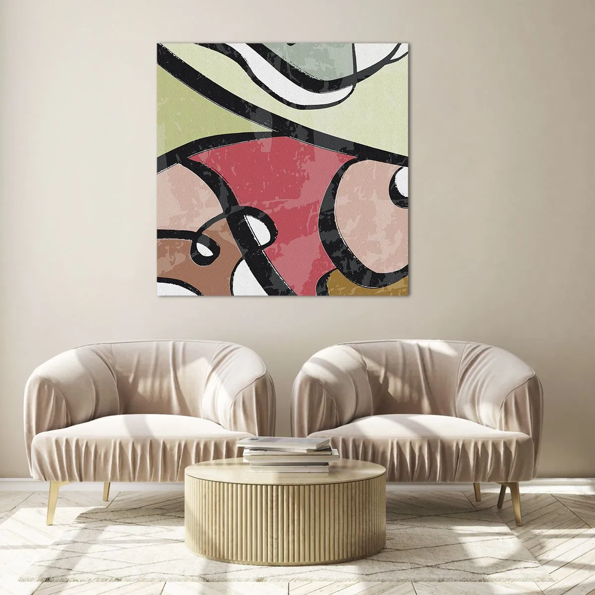 Cuadro sobre vidrio - Impresiones sobre Vidrio - Piruetas entre colores - 40x40 cm