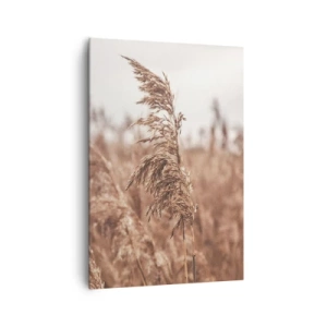 Cuadro sobre lienzo - Impresión de Imagen - Hierbas doradas con el paisaje otoñal como telón de fondo - 70x100cm - El otoño ya está en los campos - Decoración de pared moderna para salón y dormitorio ARTTOR