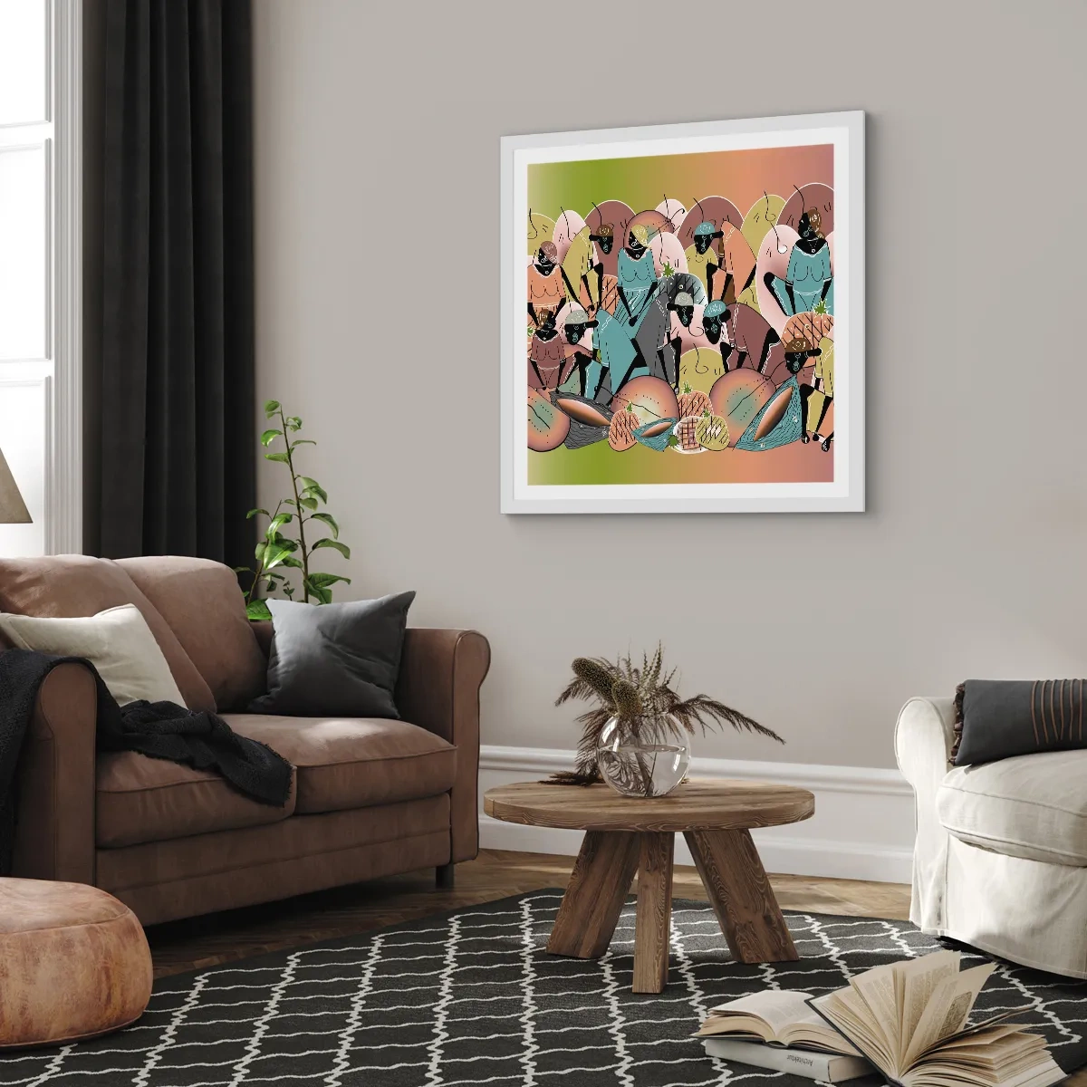 Póster en marco blanco - Se avecina una gran celebración - 40x40 cm