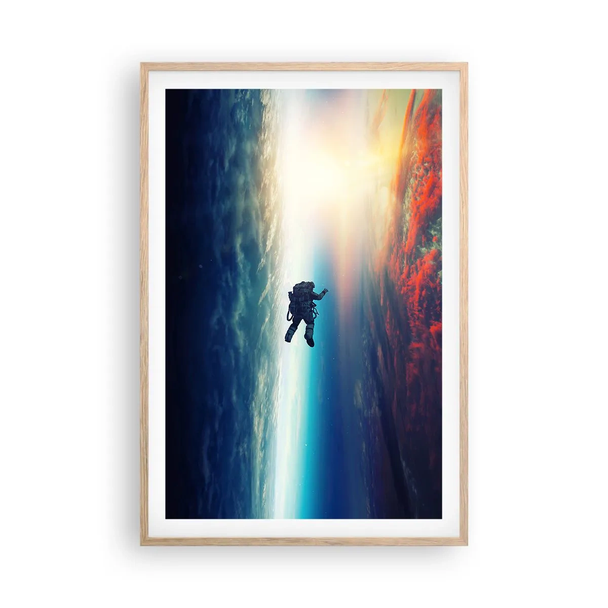 Póster en marco roble claro - Enfrentarse al universo - 61x91 cm