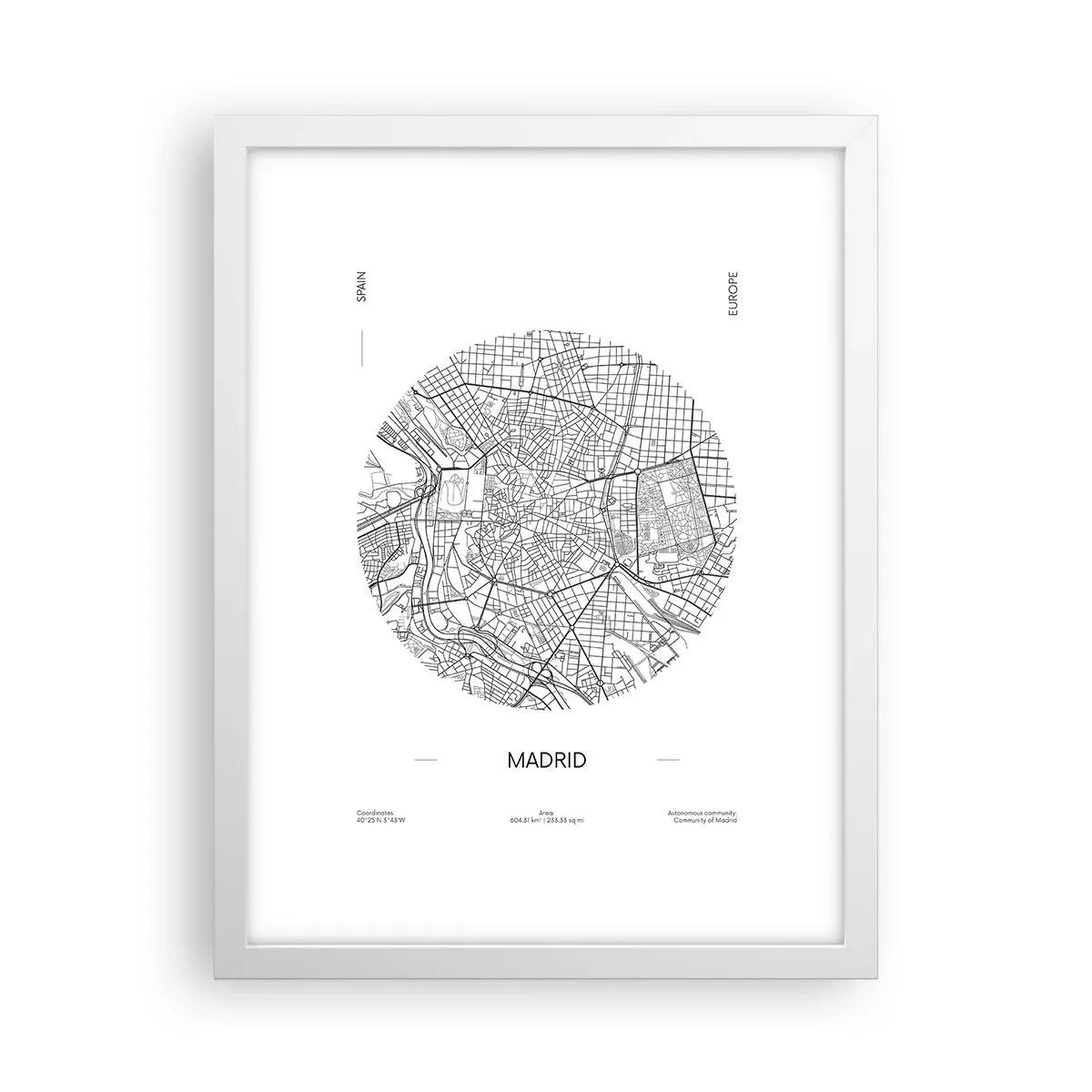 Póster en marco blanco - Anatomía de Madrid - 30x40 cm