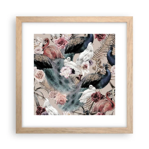 Póster en marco roble claro - En un jardín de palacio - 30x30 cm