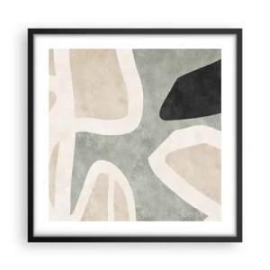 Póster en marco negro - Composición con un toque negro - 50x50 cm