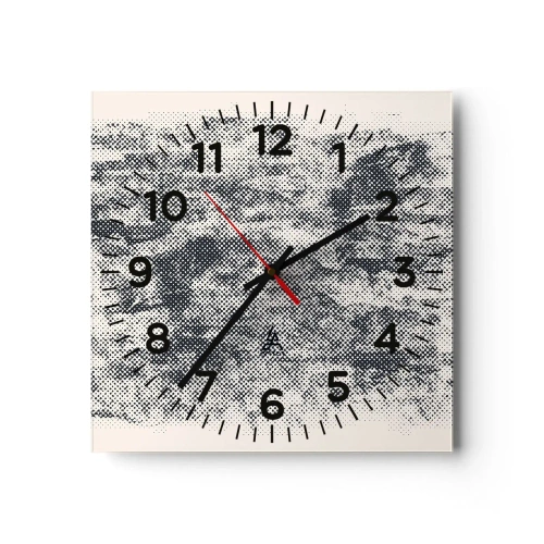 Reloj de pared - Reloj de vidrio - Composición brumosa - 30x30 cm
