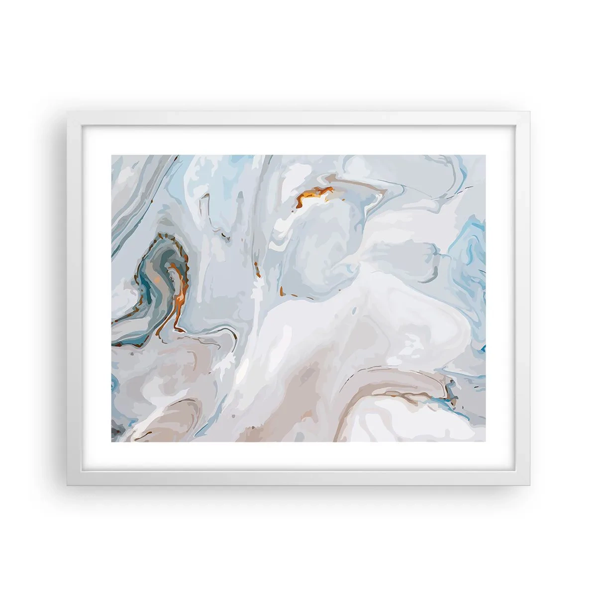 Póster en marco blanco - Blanco fusión - 50x40 cm