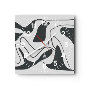 Reloj de pared - Reloj de vidrio - Juego abstracto en un laberinto - 40x40 cm