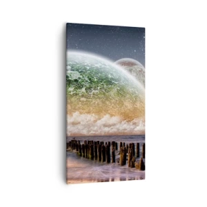 Cuadro sobre lienzo - Impresión de Imagen - Y el mundo emergió del agua - 55x100 cm