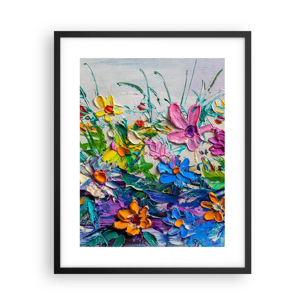 Póster en marco negro - La energía de las flores - 40x50 cm