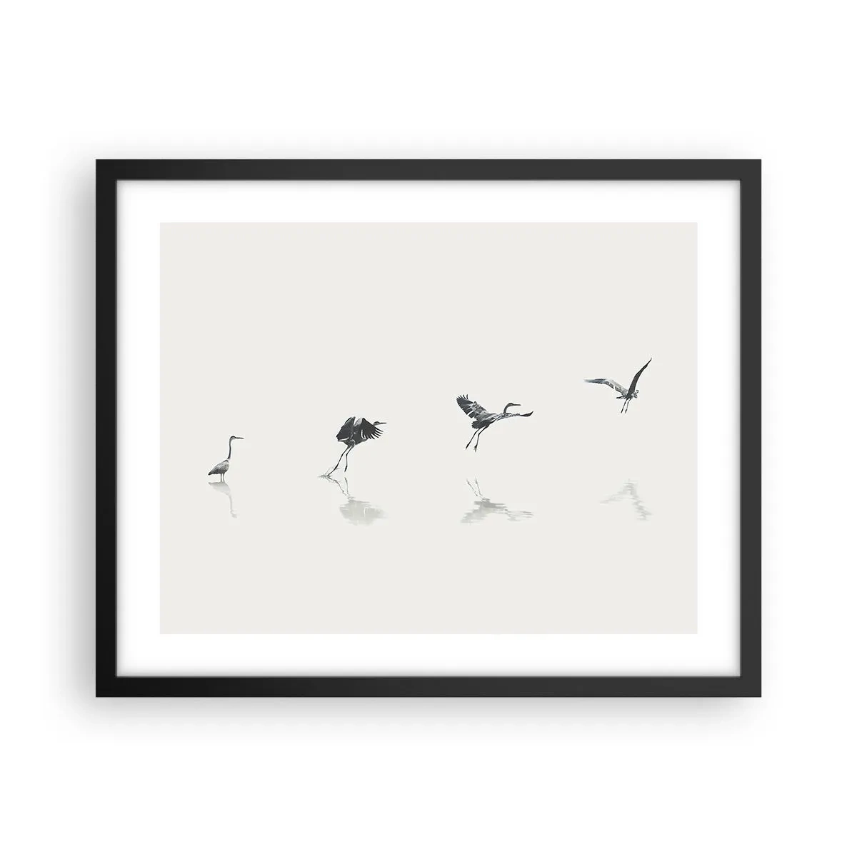 Póster en marco negro - Cuatro sencillos pasos para despegar - 50x40 cm