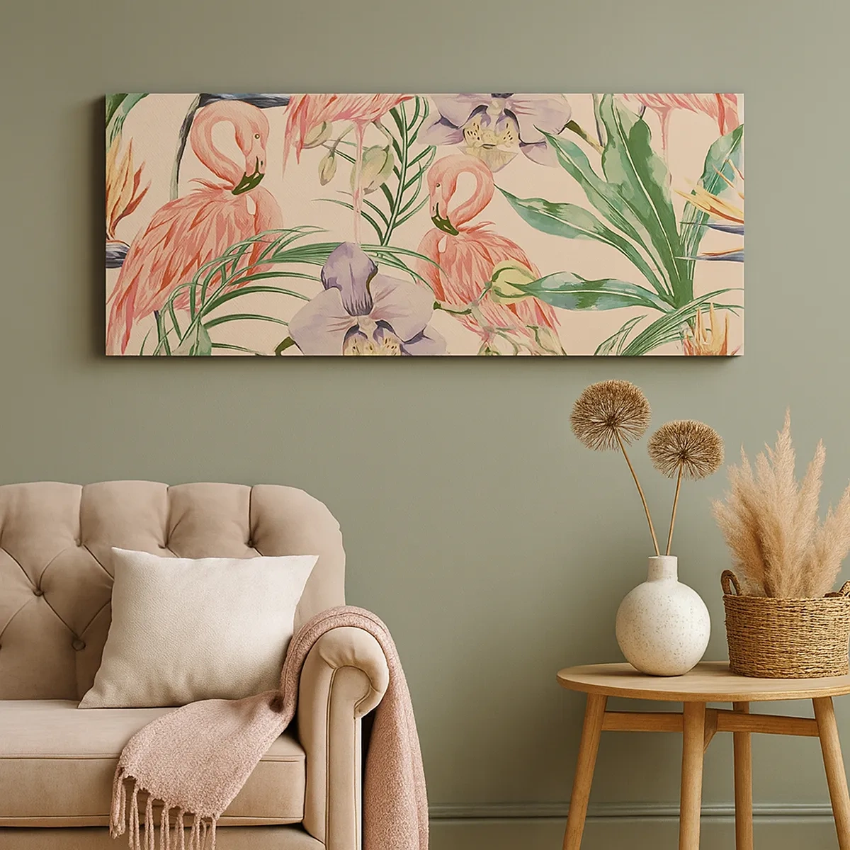 Cuadro sobre lienzo - Impresión de Imagen - Un ballet rosa en flores - 30x30 cm