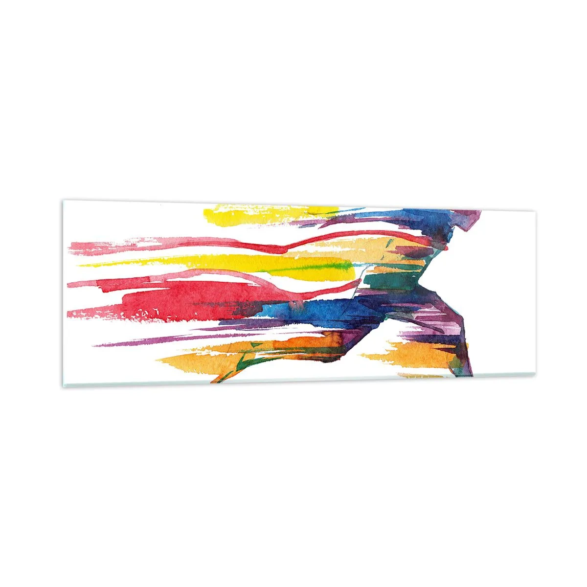 Cuadro sobre vidrio - Impresiones sobre Vidrio - Corre a través del arco iris - 90x30 cm