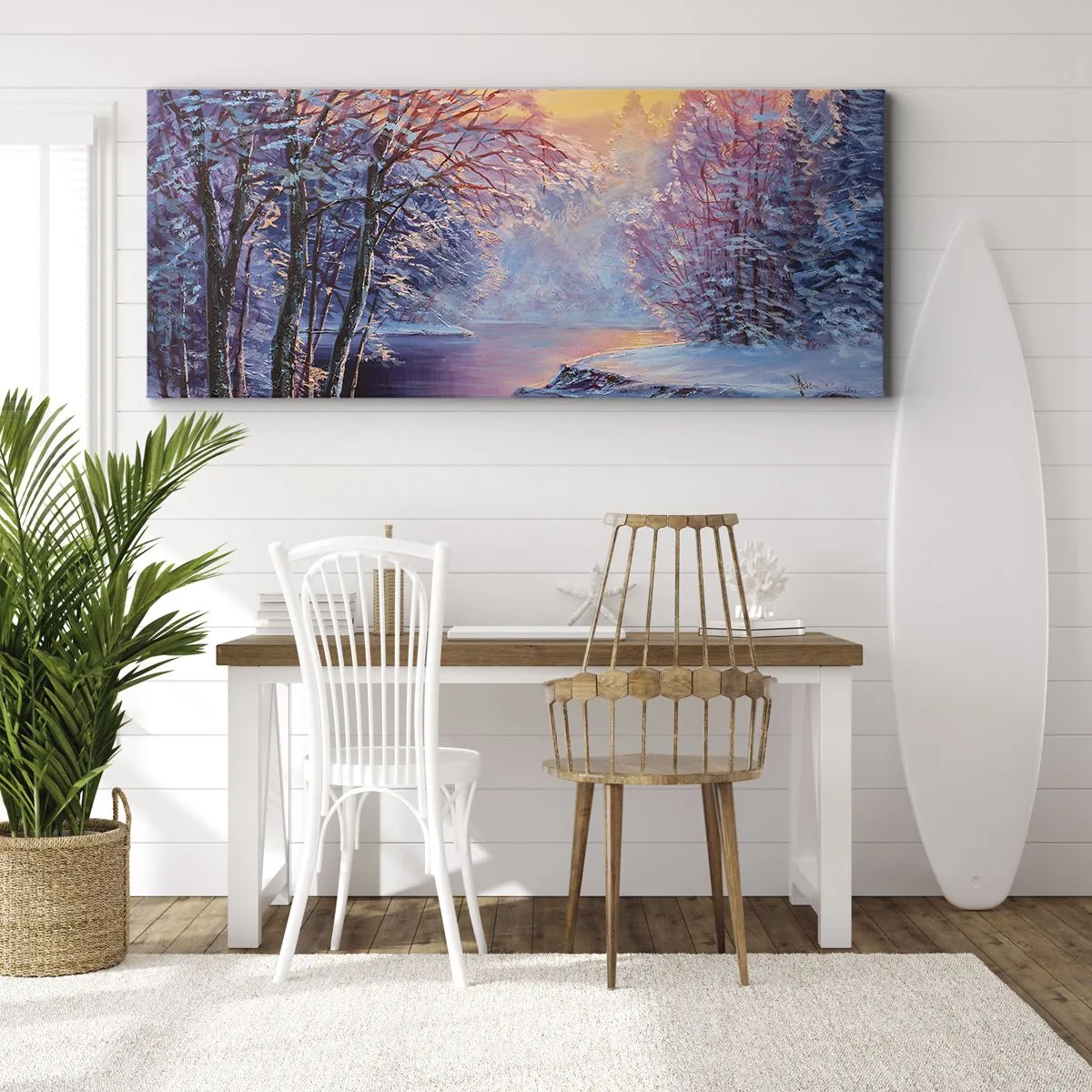Cuadro sobre lienzo - Impresión de Imagen - Colores del invierno - 100x40 cm