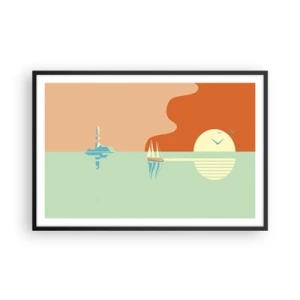Póster en marco negro - Un paisaje marino perfecto - 91x61 cm