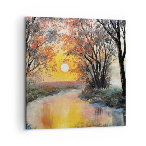 Cuadro sobre lienzo - Impresión de Imagen - Ambiente otoñal - 50x50 cm