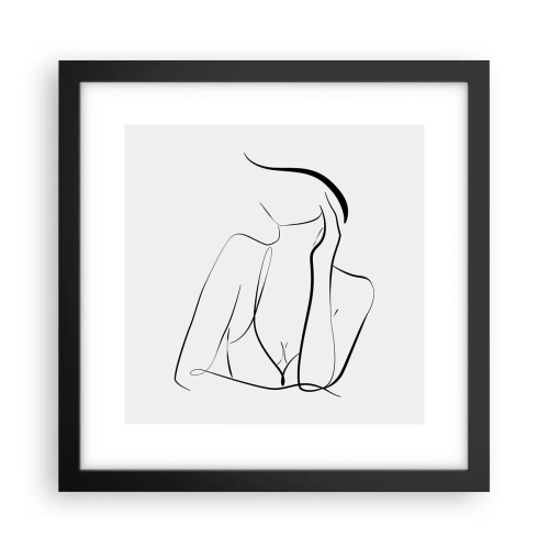 Póster en marco negro - En la ola de sueños - 30x30 cm