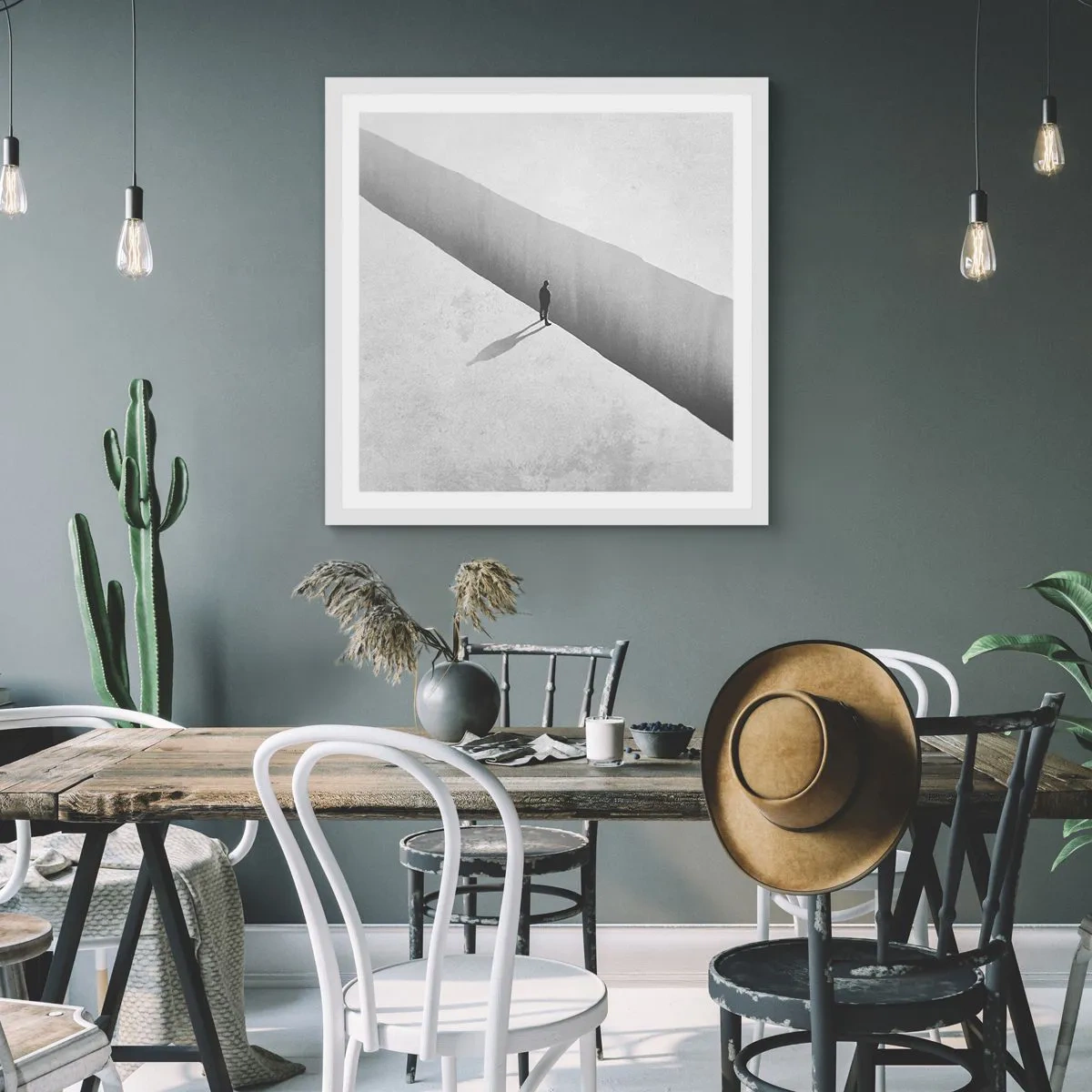 Póster en marco blanco - Sin un destino claro - 50x50 cm