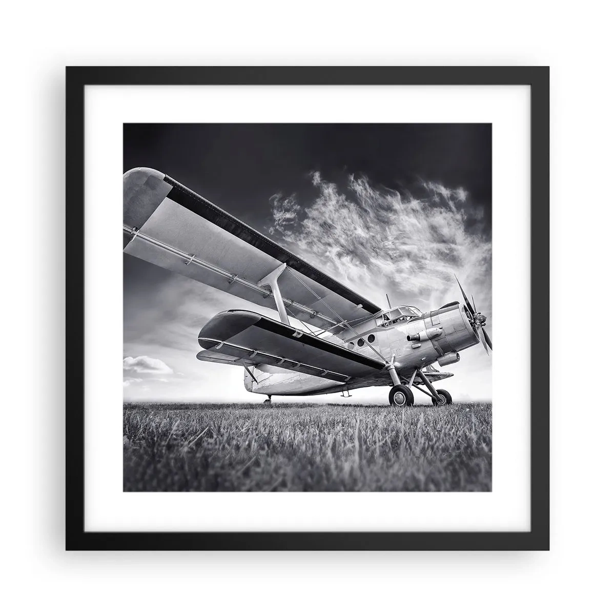 Póster en marco negro - El vagamundo alado - 40x40 cm