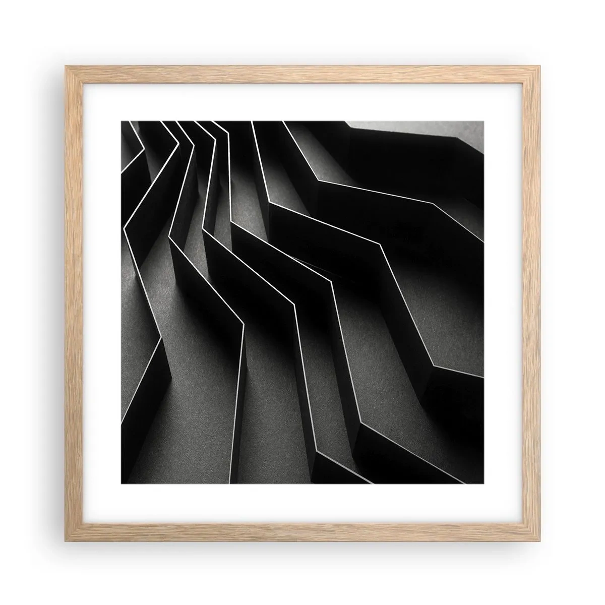 Póster en marco roble claro - Orden espacial - 40x40 cm