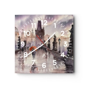 Reloj de pared - Reloj de vidrio - La gente no cambia - 30x30 cm