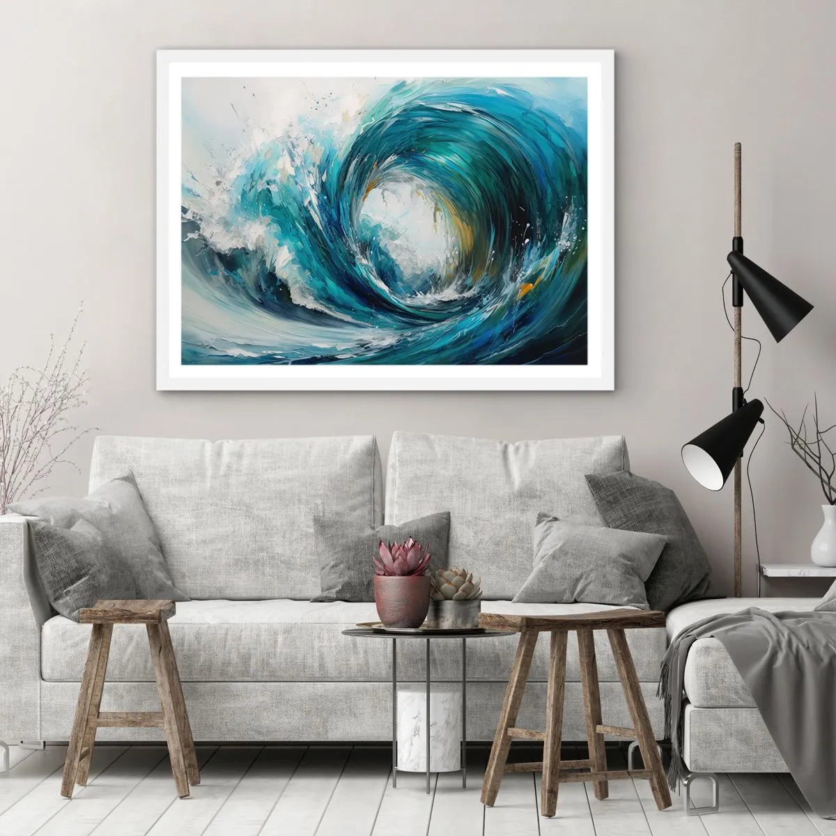 Póster en marco blanco - Portal marino - 91x61 cm