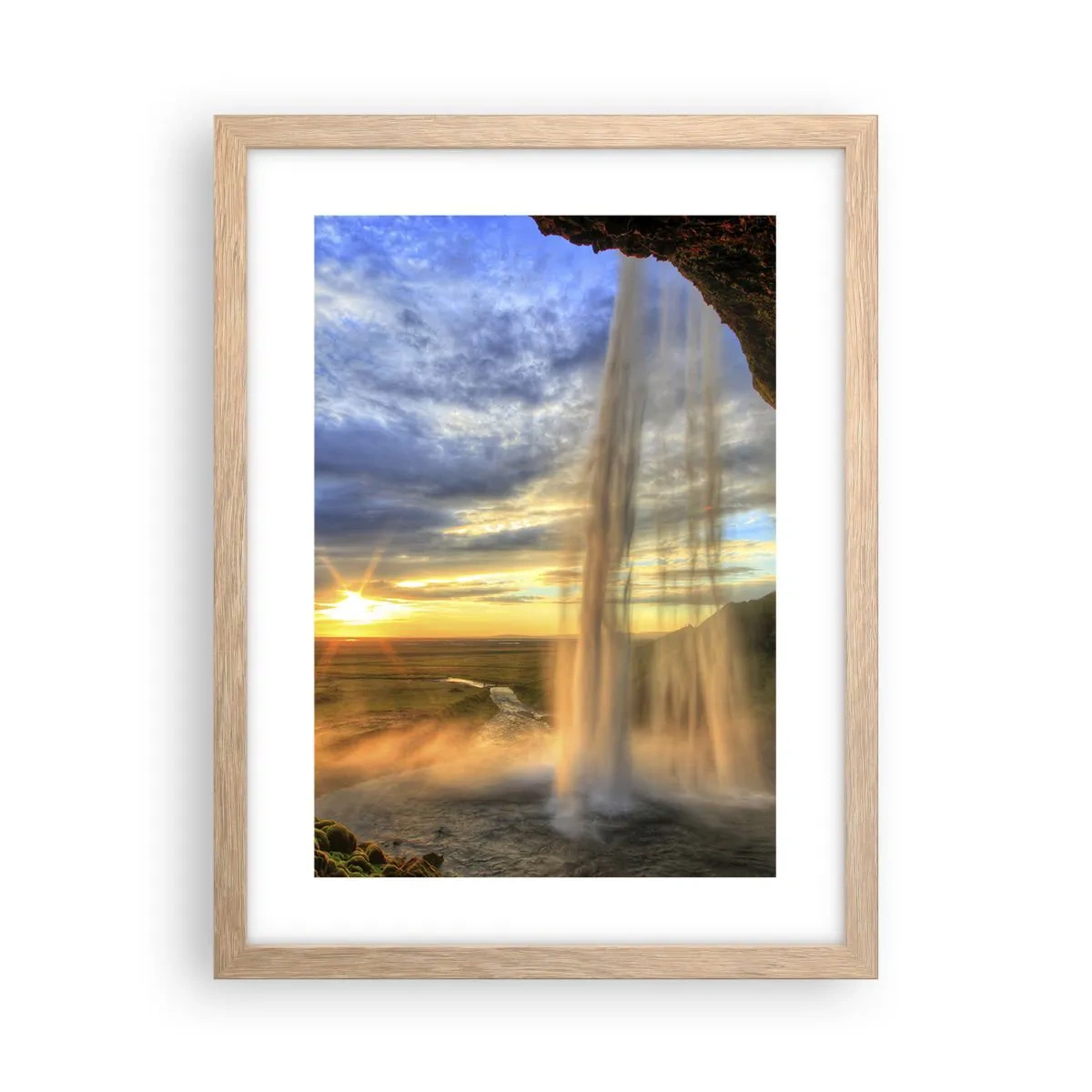Póster en marco roble claro - El mundo tras el velo de las gotas - 30x40 cm