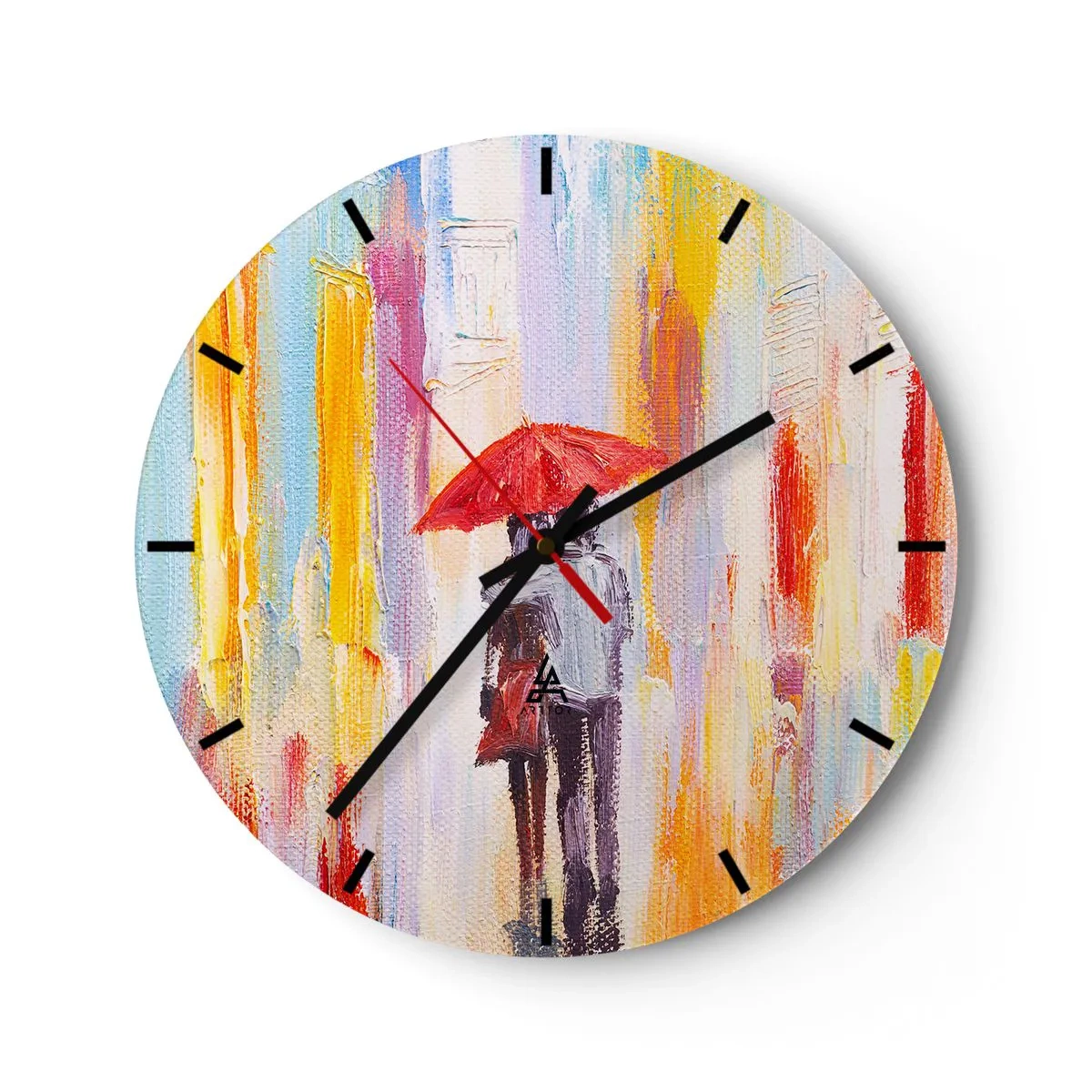 Reloj de pared - Reloj de vidrio - Que siga lloviendo - 30x30 cm