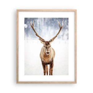 Póster en marco roble claro - Directamente desde la niebla de nieve - 40x50 cm
