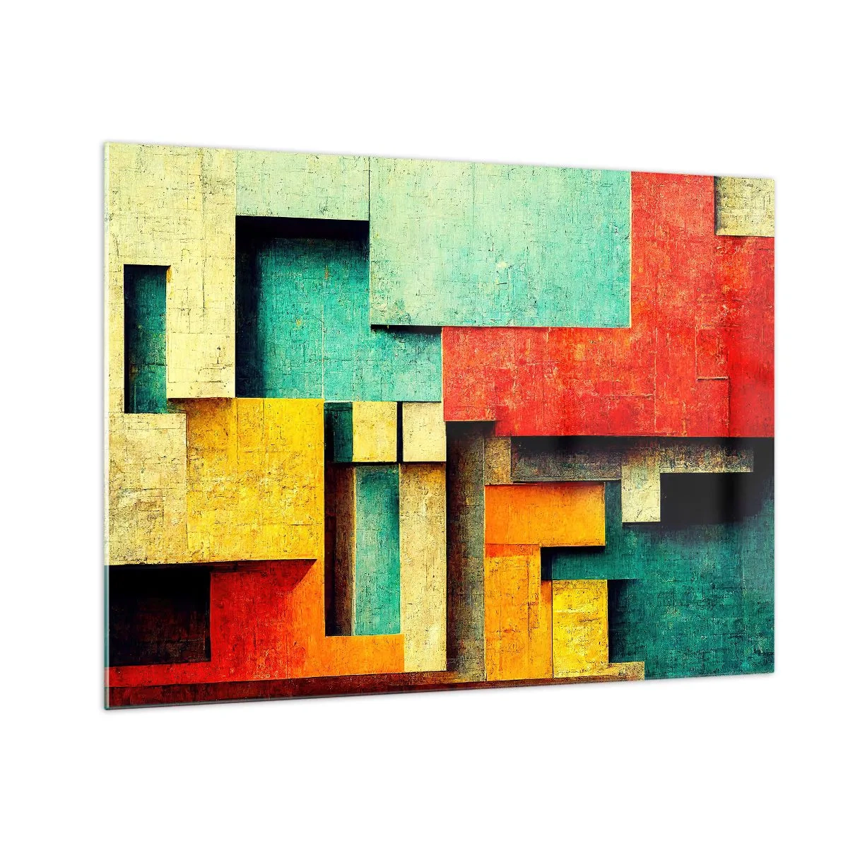 Cuadro sobre vidrio - Impresiones sobre Vidrio - Festival de ángulos rectos - 70x50 cm