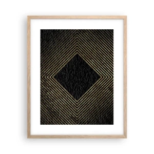 Póster en marco roble claro - Geometría al estilo glamour - 40x50 cm