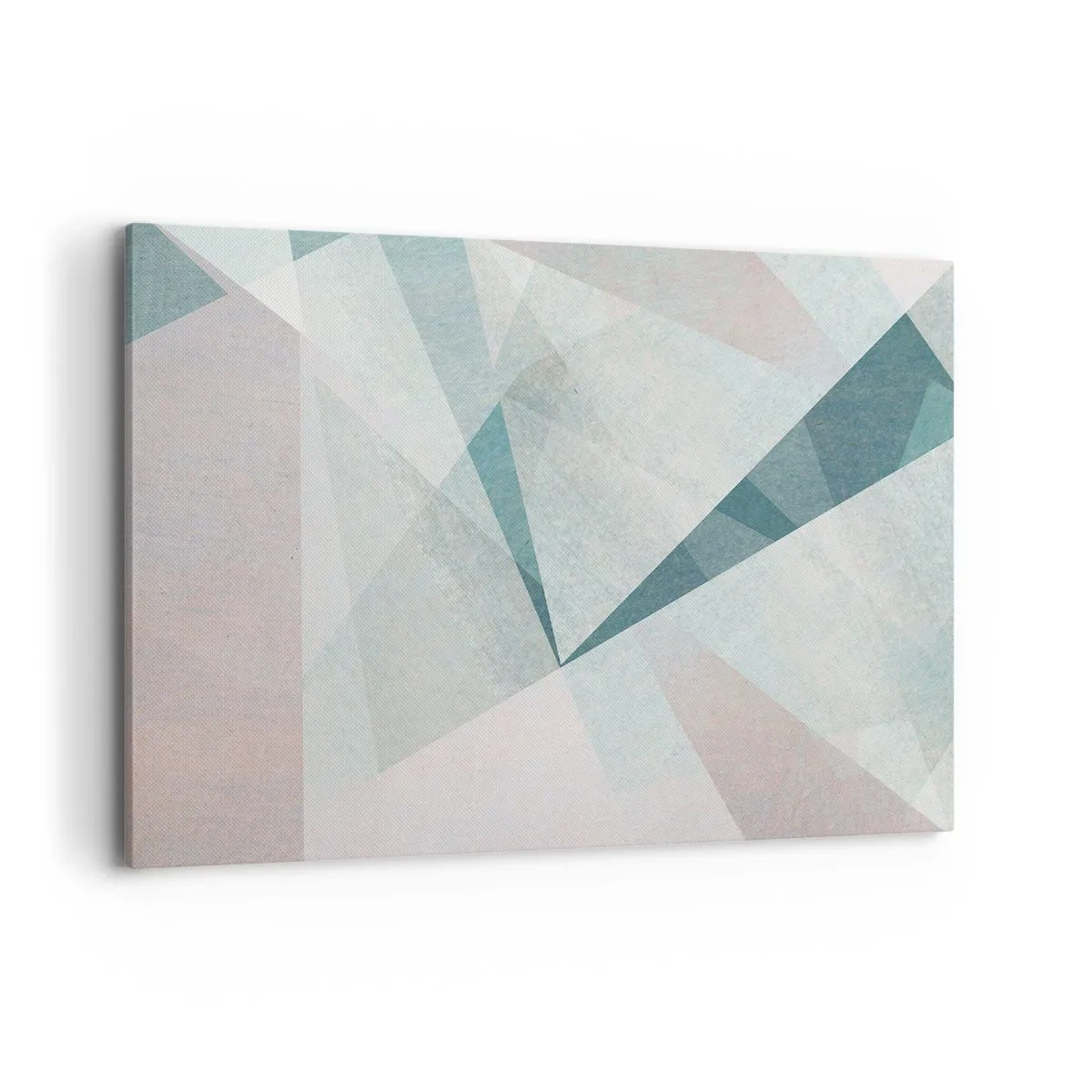 Cuadro sobre lienzo - Impresión de Imagen - Formas geométricas en tonos pastel de azul y gris. - 120x80cm - Tranquilo pero dinámico - Decoración de pared moderna para salón y dormitorio ARTTOR