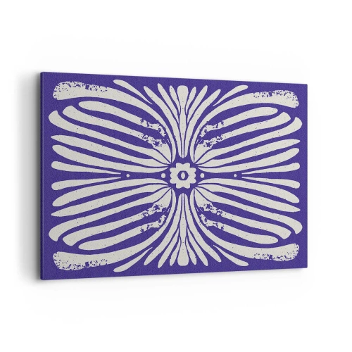 Cuadro sobre lienzo - Impresión de Imagen - Patrón étnico en tonos morados y blancos. - 100x70cm - Inspiraciones étnicas - Decoración de pared moderna para salón y dormitorio ARTTOR